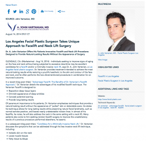 facelift, neck lift, Los Angeles facial plastic surgeon, Advantage Facelift: Benefits of Dr. Vartanian's Facelift Approach